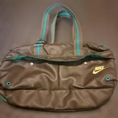90s OLD NIKE レザー キャンバス ハンドバッグ ミニボストン y2k