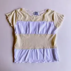 used レトロ 黄色 メロウフリル トップス 古着 ヴィンテージvintage