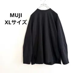 無印良品 シワになりにくい 易乾 府綢 ポプリン ブラウス ブラック 黒 XLのサムネイル