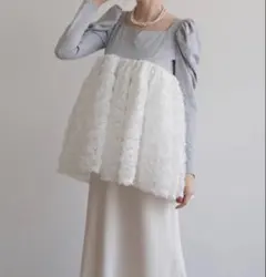 正規品 Acka 3d rose puff tops ドットトップス フラワー - メルカリ