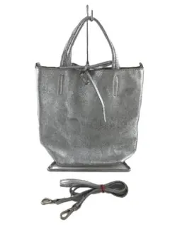 ◇アンドレアカルドネ 2WAY レザー メタリック ミニトートバッグ ショルダー