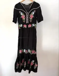インド綿 ne Quittez pas ヌキテパ 綿 刺繍 ロングワンピース - メルカリ