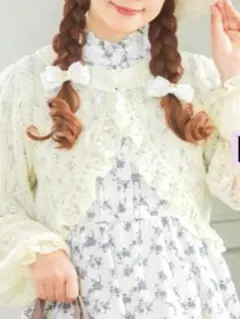 青木美沙子 レース　カーディガン　 生成　クリーム　Mサイズ　しまむら　新品のサムネイル