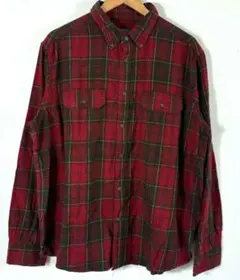 赤チェック ネルシャツ XL BDシャツ 古着 アメカジ