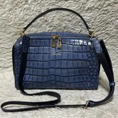 ✨新品 未使用✨ LEATHER JEWELS ハンドバッグ2way クロコ押し
