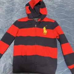 週末特価！Polo Ralph Lauren パーカー 7サイズ 赤紺ストライプ