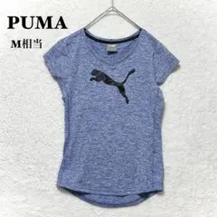 プーマ 半袖 トレーニング Tシャツ ブルー M相当 ロゴ プリント スポーツ