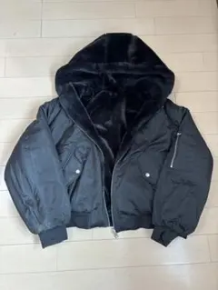 ZARA ブラック ボンバージャケット フリース　リバーシブル