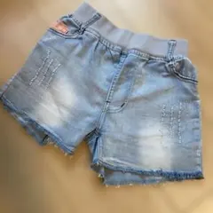 ミッキーマウス刺繍付き　デニムショートパンツ
