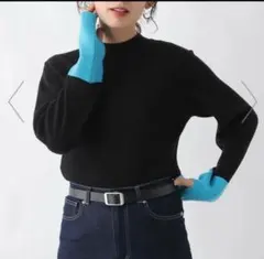 美品　LEPSIM 12ゲージ　配色リブハイネックプルオーバー