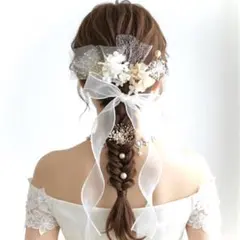 No.42 選べるリボン お花 チュールリボン ヘアピン ヘアアクセサリー