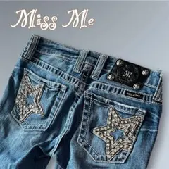 Miss Me ブーツカット フレア デニム 羽デザイン ラインストーン Y2K