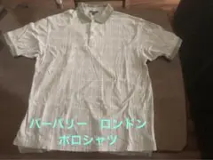 BURBERRY ロンドン　格子柄オリーブグリーン　ポロシャツ L