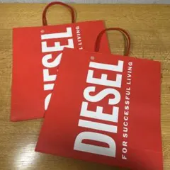 DIESEL ディーゼル ショッパー 袋 [2枚セット] 31×30×10cm