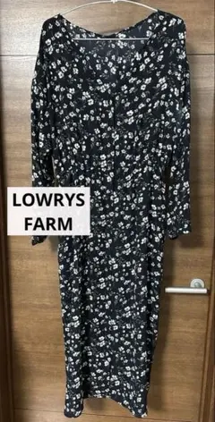 LOWRYS FARM 花柄 ロングワンピース NAVY Mサイズ
