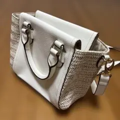OPAQUE.CLIP ホワイト ショルダーカゴバッグ