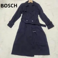 BOSCHボッシュ ダークネイビー トレンチコート36サイズテロテロ素材裏地無しのサムネイル