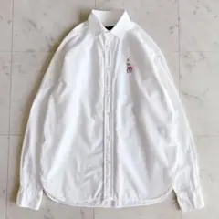 ポロラルフローレン 長袖シャツ ビッグポニー 刺繍ロゴ ホワイト
