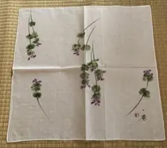 紫花柄 和風ハンカチ レディース　小物