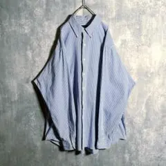 希少⭐️ラルフローレン ボタンダウンシャツ ストライプ 同色刺繍ポニー XL相当