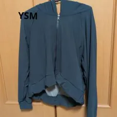 良品　YSM イタリア製　ダークグレー フード付き パーカー