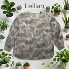 Leilian レリアン アブストラクト柄 ブラウス プルオーバー 13+号のサムネイル