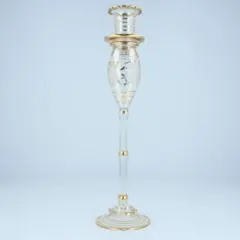 【美品】ガラス製 花瓶 金彩装飾 アンティーク調 インテリア雑貨