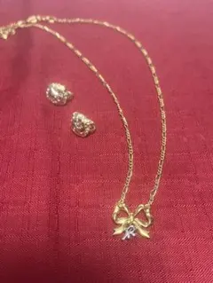 NINA RICCI リボンネックレス イアリング　セット