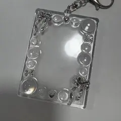 トレカケース　トレカキーホルダー　レジンデコ　透明　リボン