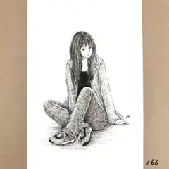 肉筆原画 手描きイラスト オリジナル 水彩画 美人画 ドローイング 絵画