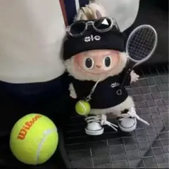 【残3点】LABUBU 着せ替え 17cm 6点セット ラブブ服 黒色 テニス