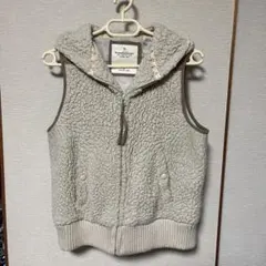 シープボアベスト　モコモコベスト　フード　L