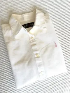 EAST BOY 半袖シャツ 11号 白 ピンク刺繍
