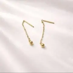 ばば様専用】ツツミ K18 ゴールド ハート チェーンピアス 両耳用