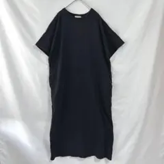 【フリークスストア】Tシャツワンピース（F）黒　綿100% ロング　ポケット