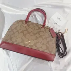 【COACH】ショルダーバッグ／ブラウン&レッド