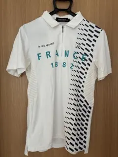 【美品】le coq sportif ゴルフ L ホワイト ハーフジップ