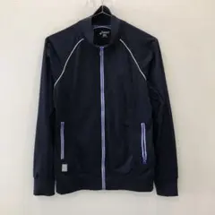 J439 asics ネイビー ジップアップジャケット レディース M