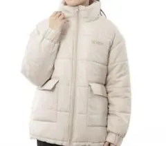 ☆新品☆ ROXY 中綿エコダウンジャケット アイボリー 裏地 ピンク　L