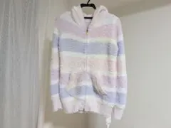 4/30まで　パステルストライプ フリースジャケット フード付き