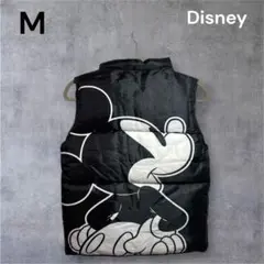 Disney ディズニー ダウンベスト ブラック M ミッキーロゴ 軽量 防寒