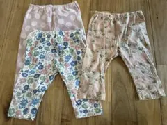 ユニクロ　100cm ズボン 3点セット 5分丈　花柄 ドット柄