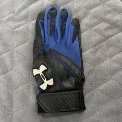 アンダーアーマー　野球　バッティンググローブ 黒　青　少年　左打ち　右手