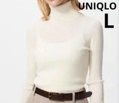 ユニクロ メラノリブタートルネックセーター Lサイズ