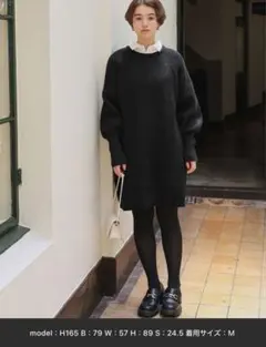 titivate ボリュームスリーブニットミニワンピース