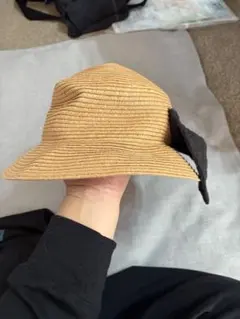 ベージュ 麦わら帽子 リボン付き サイズ56⭐︎F.Oキッズのサムネイル
