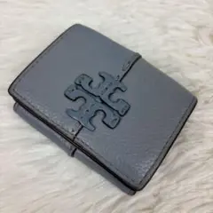 TORY BURCH　トライフォード　マックグロー　三つ折り　レザー　ブルー
