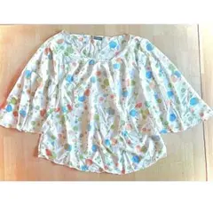 Accrocherカラフル 水玉 ドット 七分袖 ブラウス【未着用】