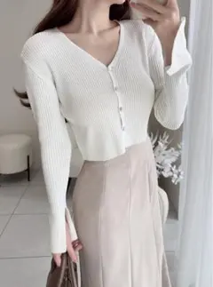 GRL スリットフレアスリーブニットカーディガン