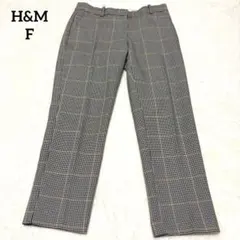 エイチ&エム　スラックス　チェック柄　テーパード　アンクル　美品　ベージュF